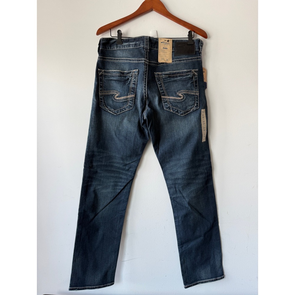 Silver Jeans Co Eddie Relaxed Tapered Leg Jeans Mens 31x32 Dark Wash New NWT - Picture 2 of 16